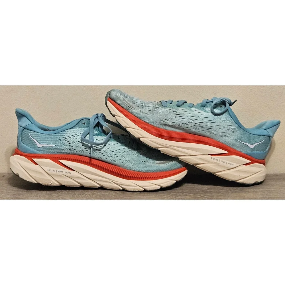 Hoka One One Clifton 8 Womens Sz 8.5 Running Shoes Jogging Sneakers 1119394 AEBL